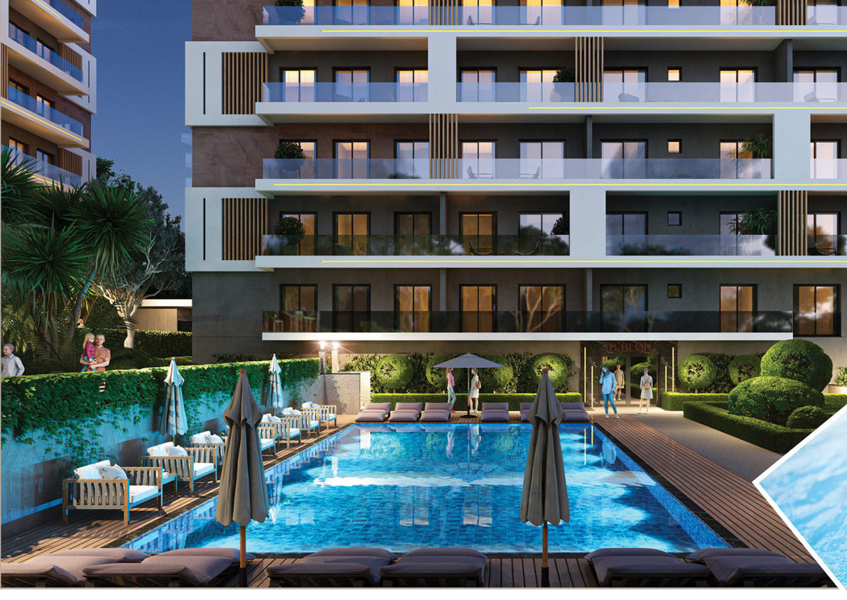 Gece havuz alanı - Tefka Diamond